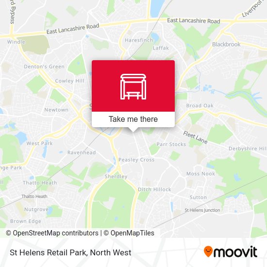 St Helens Retail Park map