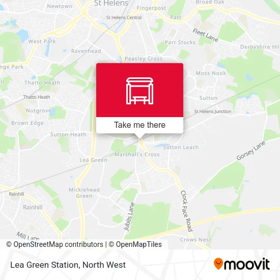 Lea Green Station map