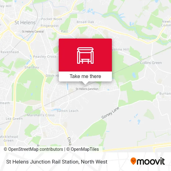 St Helens Junction Rail Station map