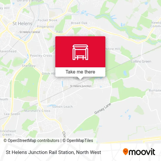 St Helens Junction Rail Station map