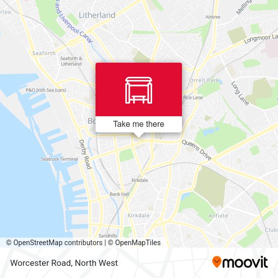 Worcester Road map