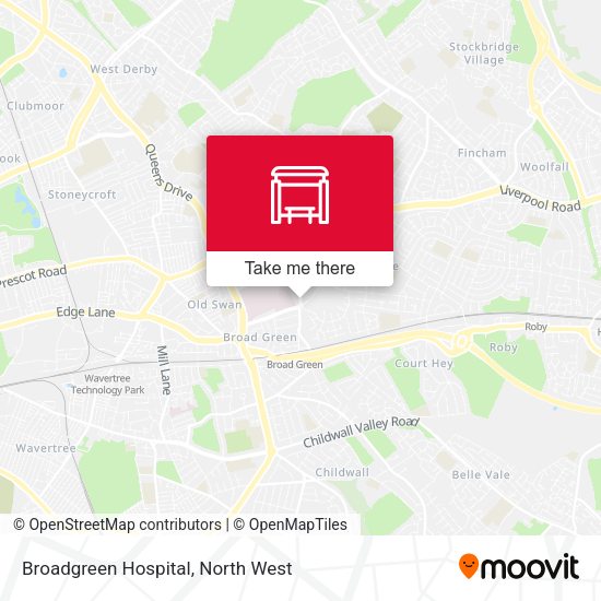 Broadgreen Hospital map