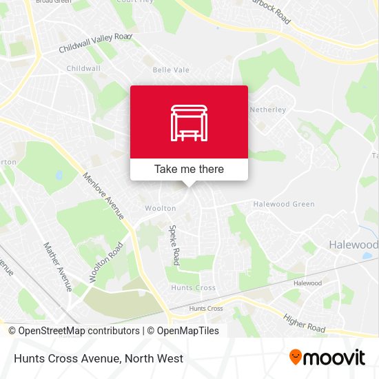 Hunts Cross Avenue map