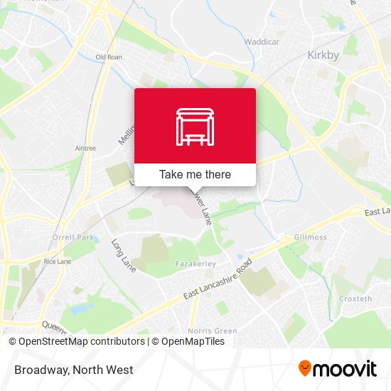 Aintree University Hospital (Stop B) map