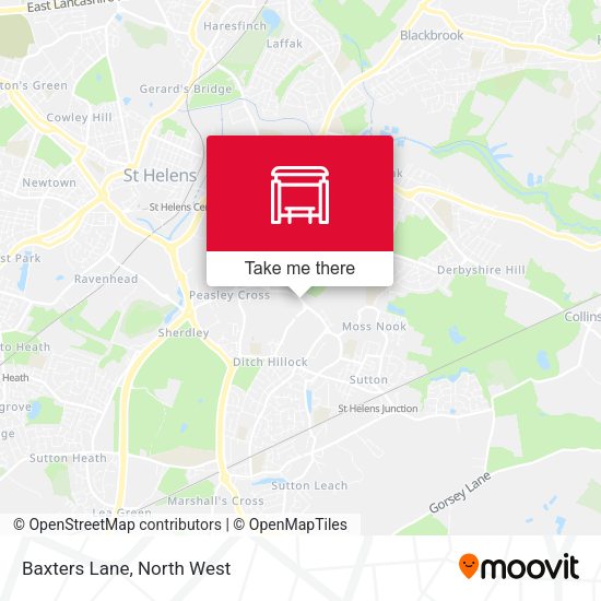Baxters Lane map