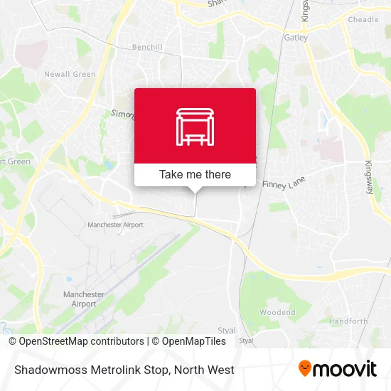 Shadowmoss Metrolink Stop map