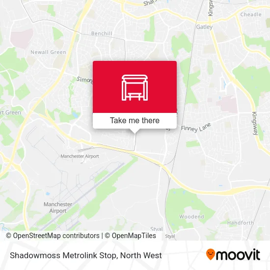 Shadowmoss Metrolink Stop map