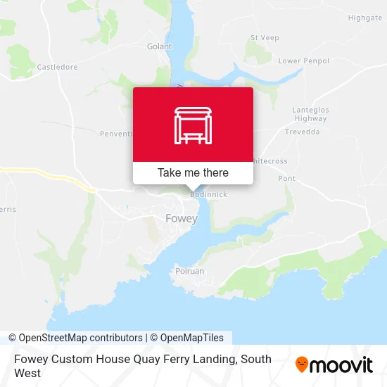 Fowey Custom House Quay Ferry Landing map