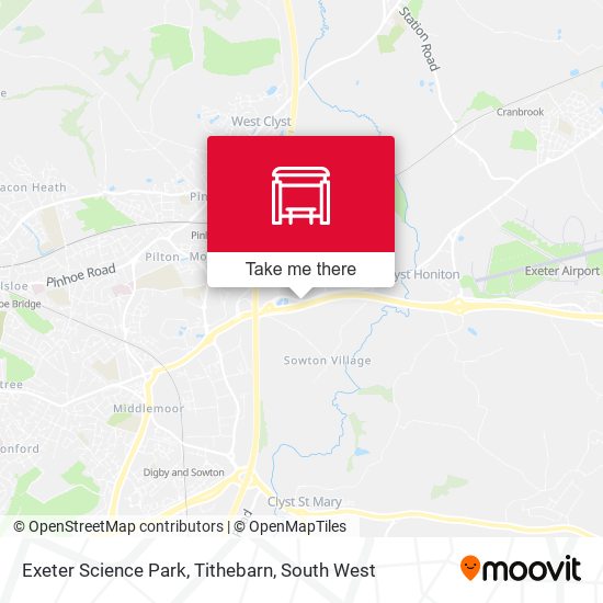 Exeter Science Park, Monkerton map