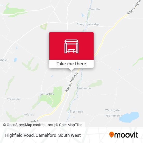 Highfield Road, Camelford map