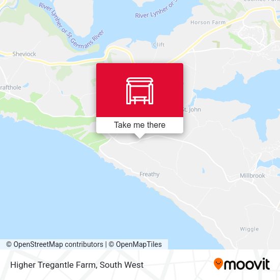 Higher Tregantle Farm map