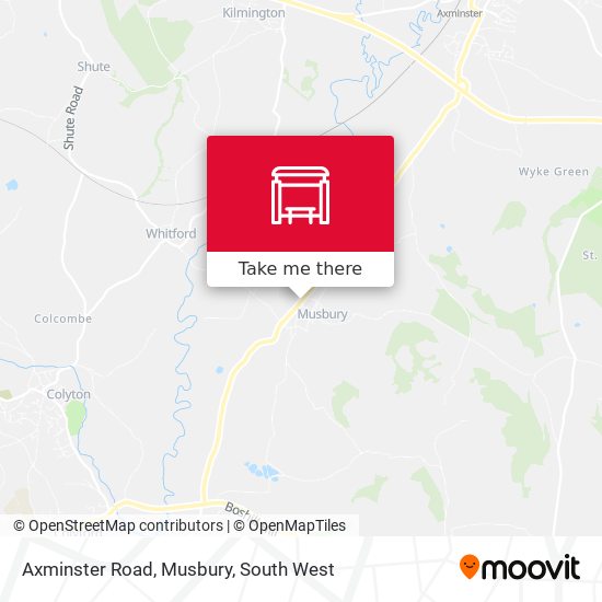 Axminster Road, Musbury map