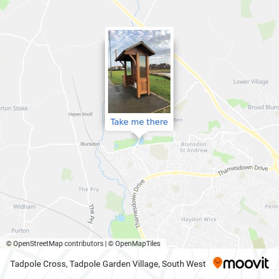 Tadpole Cross, Tadpole Garden Village map