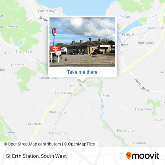 St Erth Station map