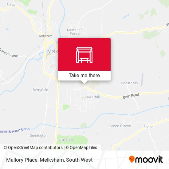 Mallory Place, Melksham map