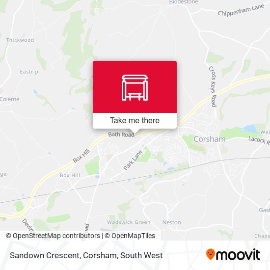 Sandown Crescent, Corsham map