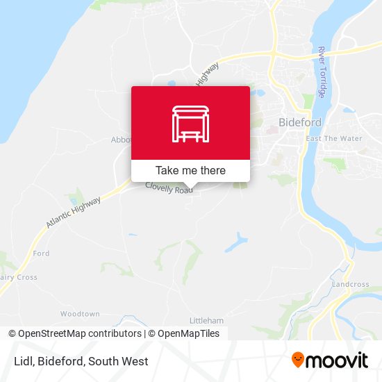 Lidl, Bideford map