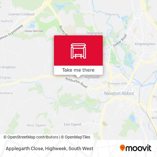 Applegarth Close, Highweek map