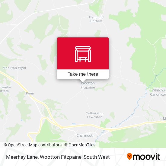 Meerhay Lane, Wootton Fitzpaine map