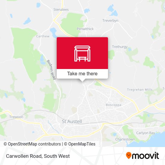 Carwollen Road map