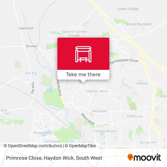 Primrose Close, Haydon Wick map