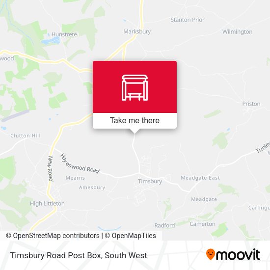 Timsbury Road Post Box map