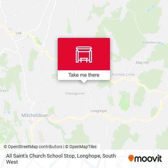 All Saint's Church School Stop, Longhope map