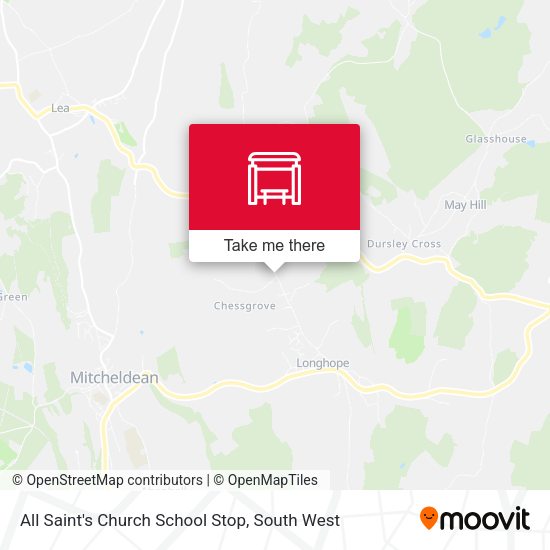 All Saint's Church School Stop, Longhope map