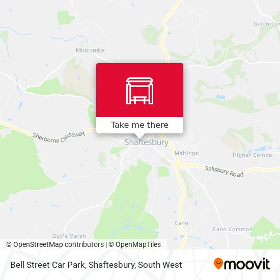 Bell Street Car Park, Shaftesbury map