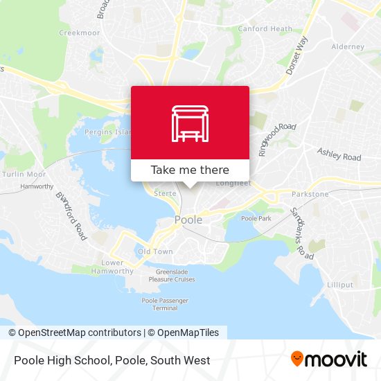 Poole High School, Poole map