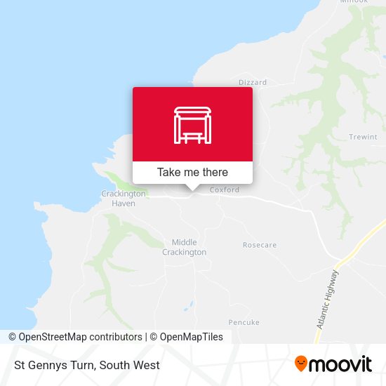 St Gennys Turn map