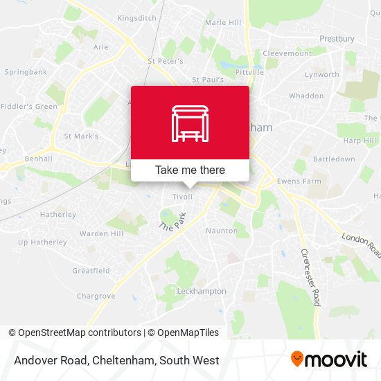 Andover Road, Cheltenham map