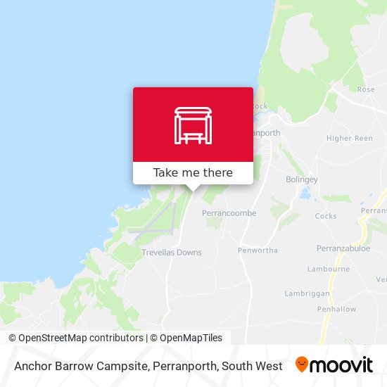 Anchor Barrow Campsite, Perranporth map