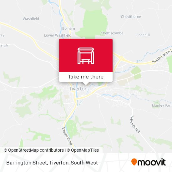 Barrington Street, Tiverton map