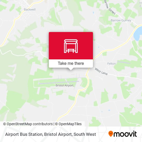 Airport Bus Station, Bristol Airport map