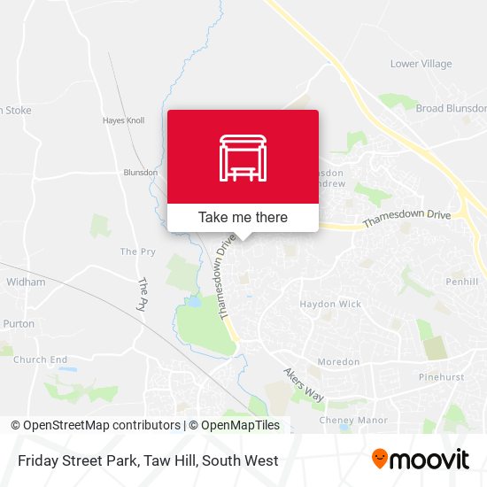 Friday Street Park, Taw Hill map