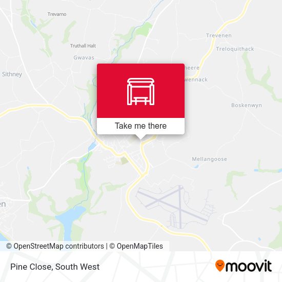 Pine Close map