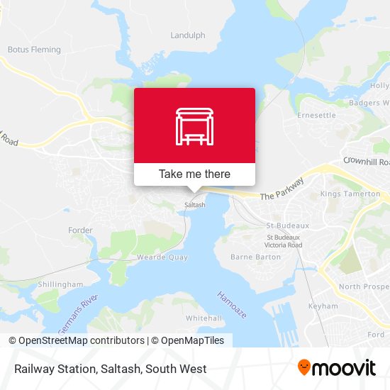 Railway Station, Saltash map