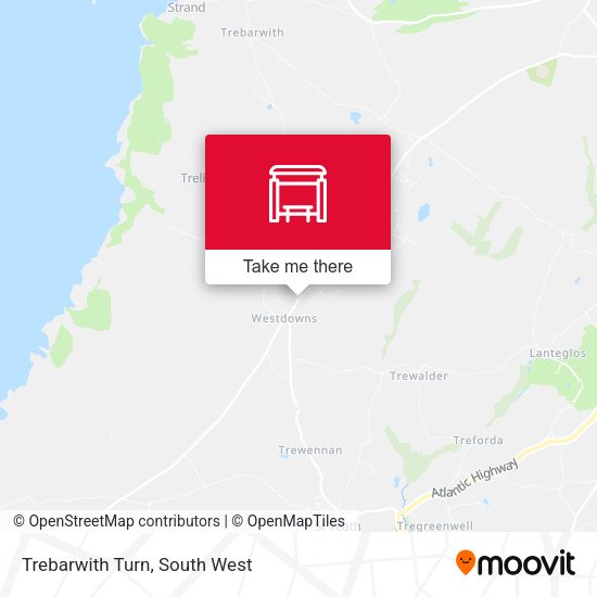 Trebarwith Turn map