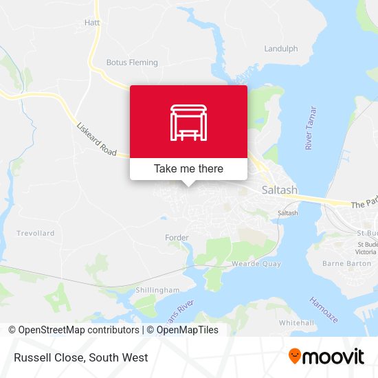 Russell Close map