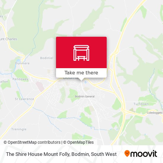 The Shire House Mount Folly, Bodmin map