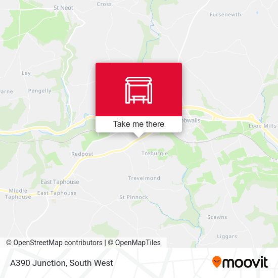 A390 Junction map
