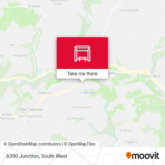 A390 Junction map