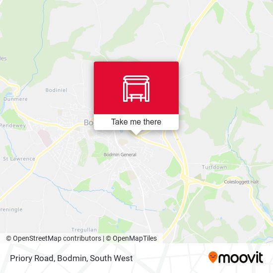 Priory Road, Bodmin map