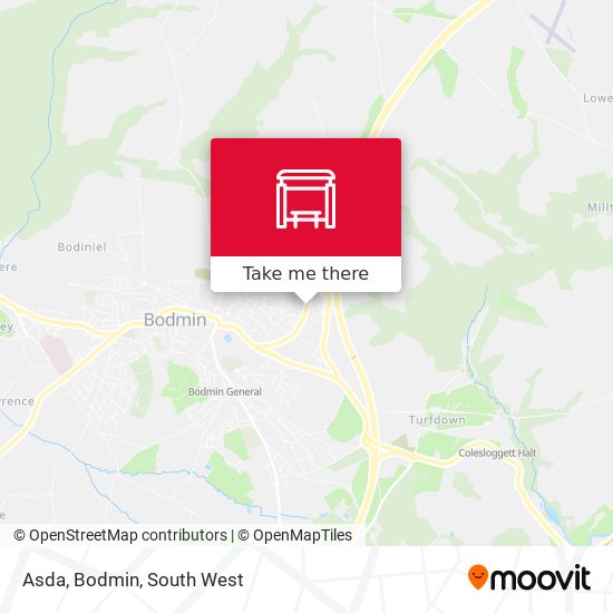 Asda, Bodmin map