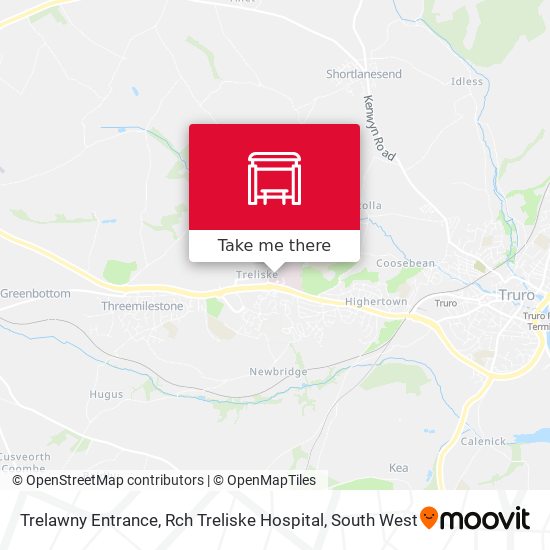 Trelawny Entrance, Rch Treliske Hospital map