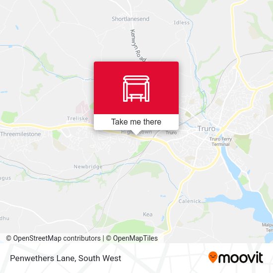 Penwethers Lane map