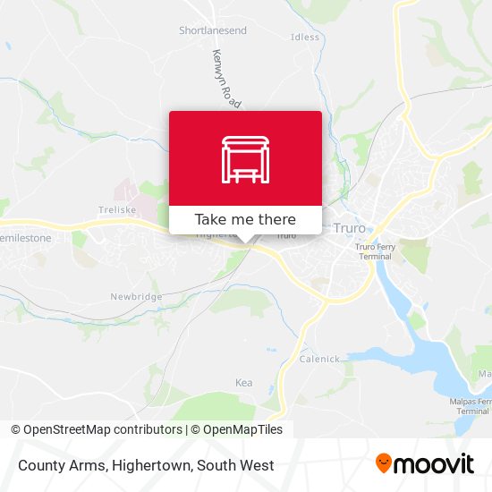 County Arms, Highertown map