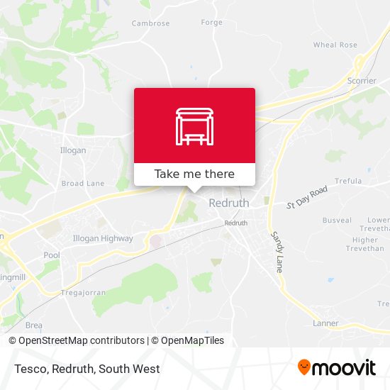 Tesco, Redruth map