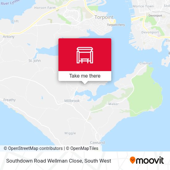 Southdown Road Wellman Close map